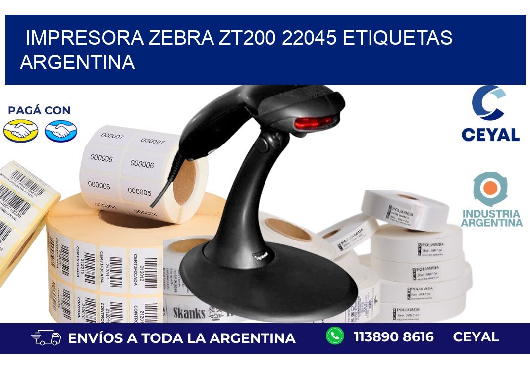 Impresora zebra zt200 22045 etiquetas argentina