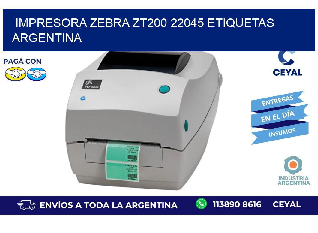 Impresora zebra zt200 22045 etiquetas argentina