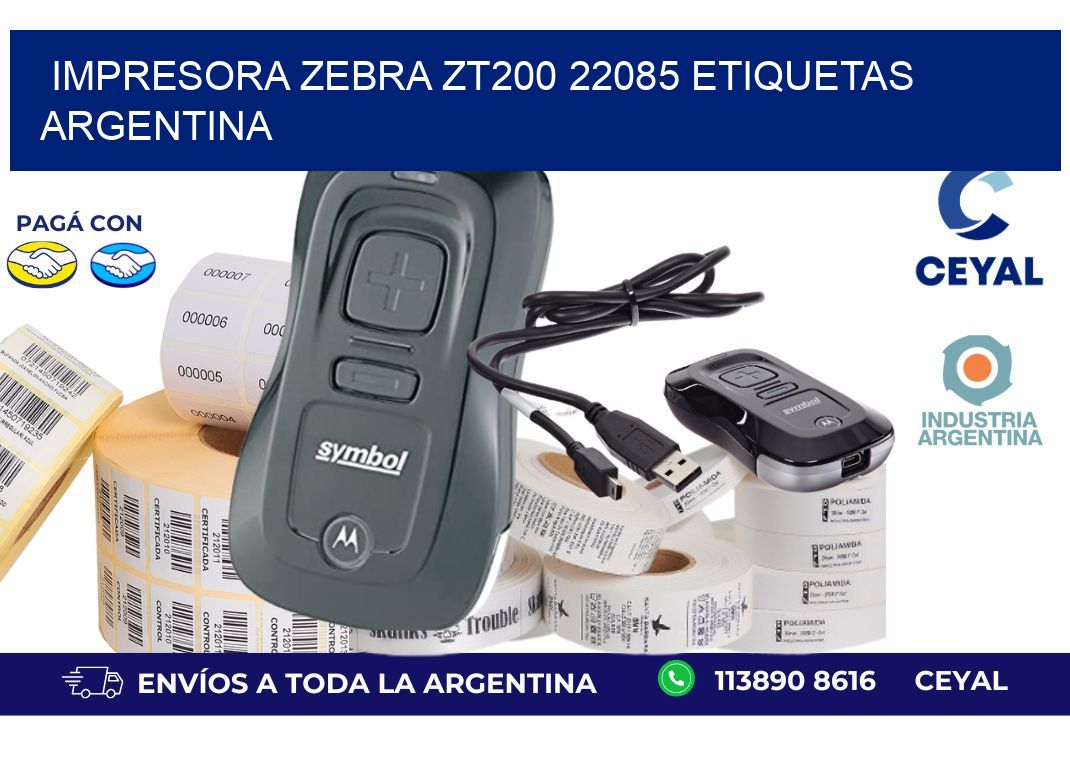 Impresora zebra zt200 22085 etiquetas argentina