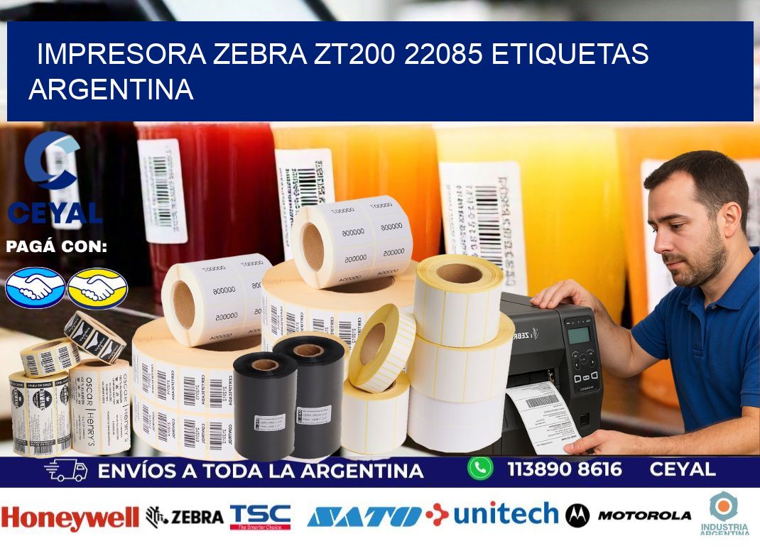 Impresora zebra zt200 22085 etiquetas argentina
