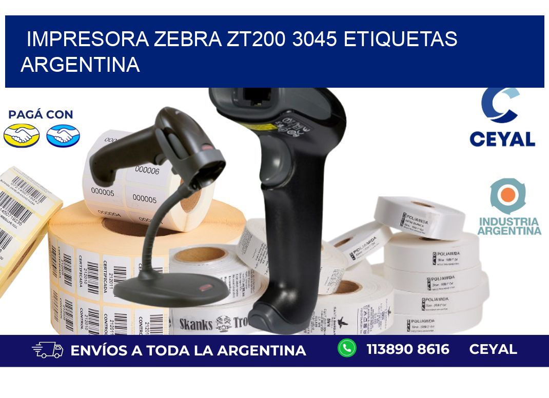 Impresora zebra zt200 3045 etiquetas argentina
