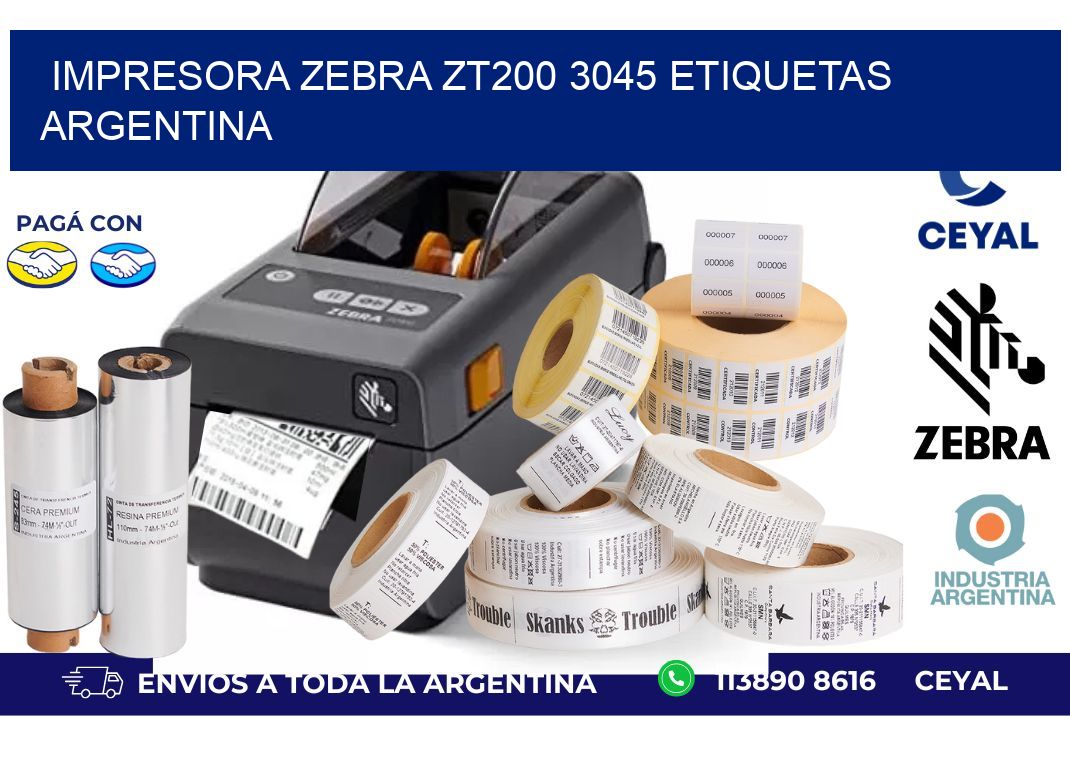 Impresora zebra zt200 3045 etiquetas argentina