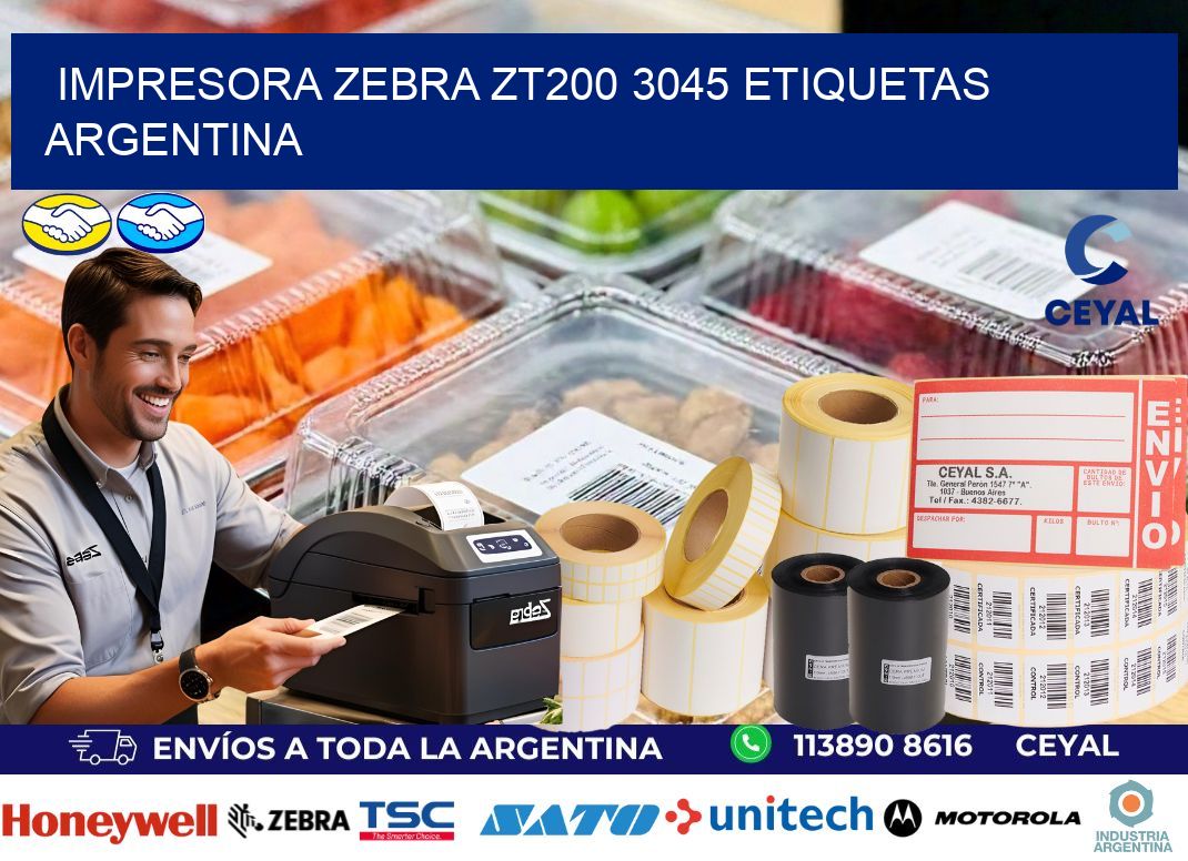 Impresora zebra zt200 3045 etiquetas argentina