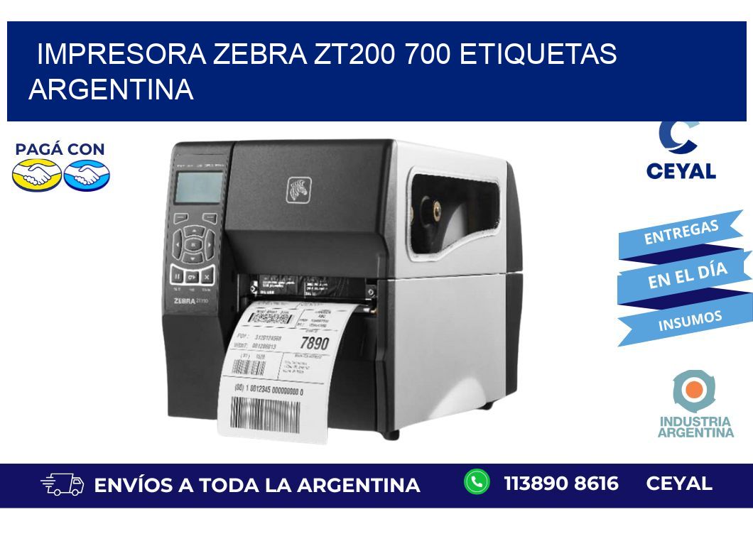 Impresora zebra zt200 700 etiquetas argentina