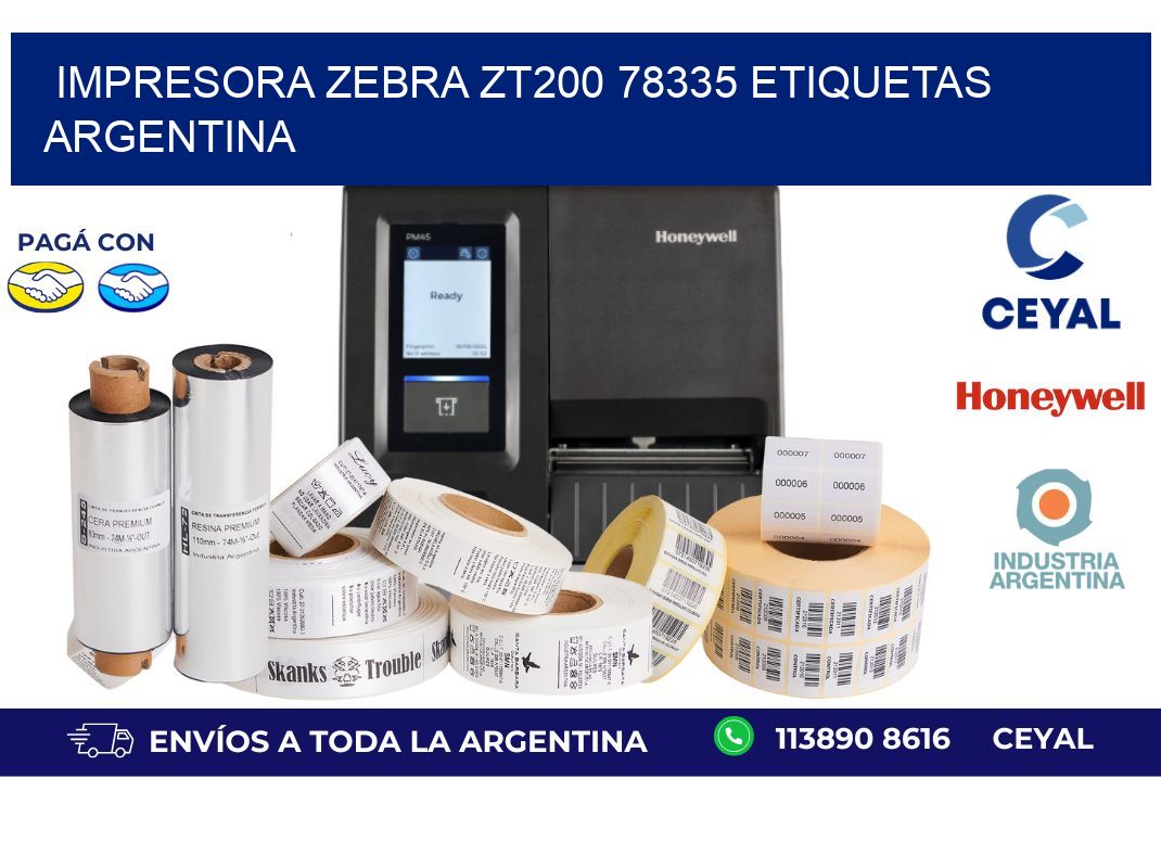 Impresora zebra zt200 78335 etiquetas argentina