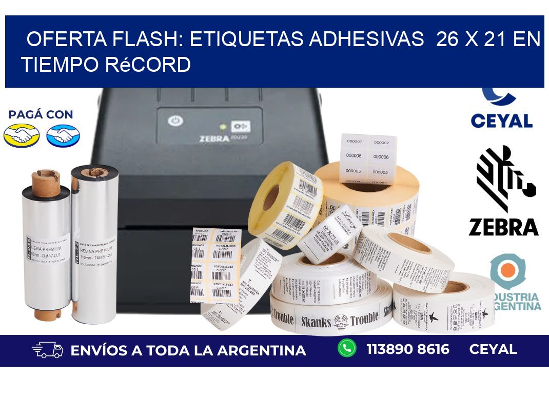 Oferta Flash: Etiquetas Adhesivas  26 x 21 en Tiempo Récord