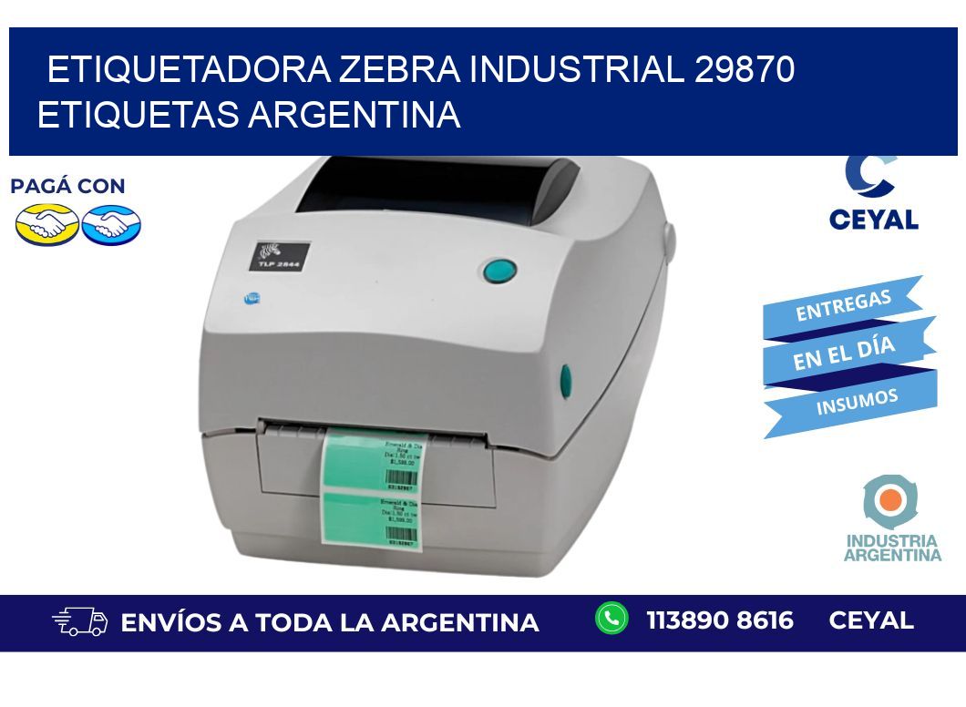 etiquetadora zebra industrial 29870 etiquetas argentina
