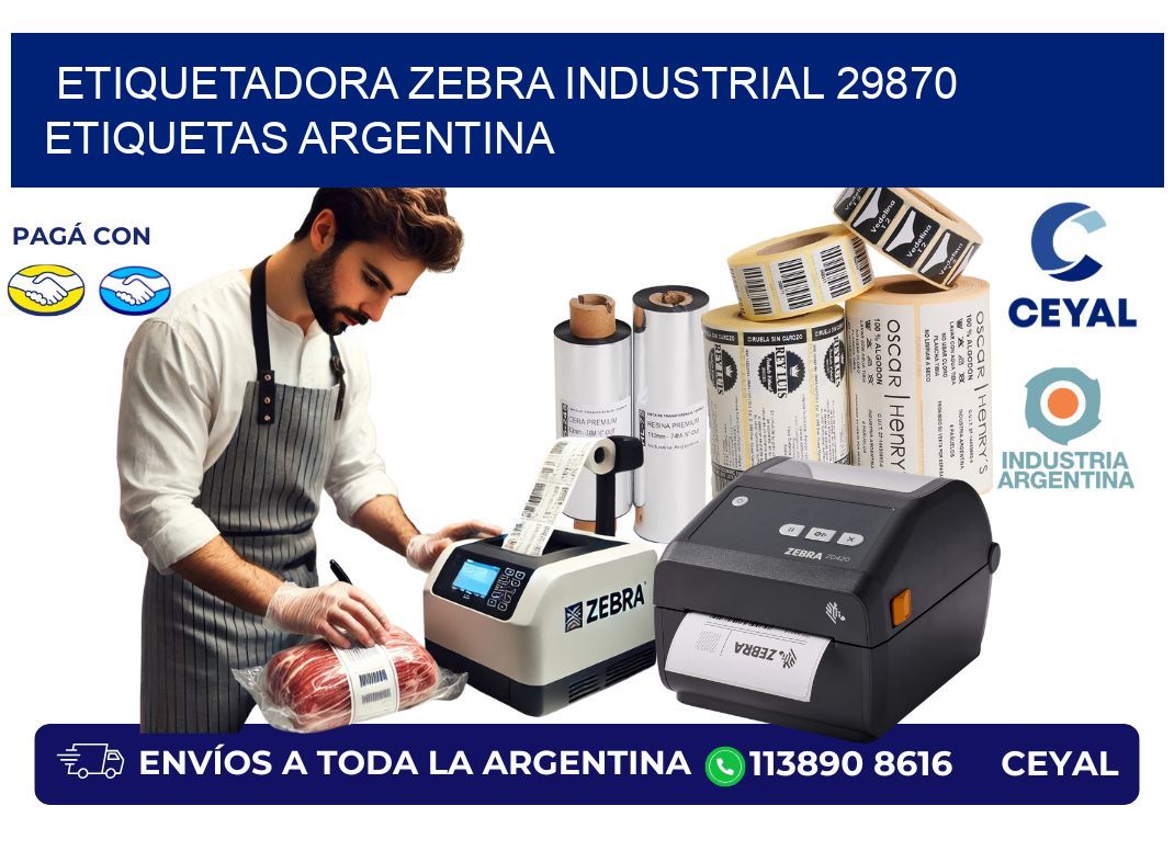 etiquetadora zebra industrial 29870 etiquetas argentina