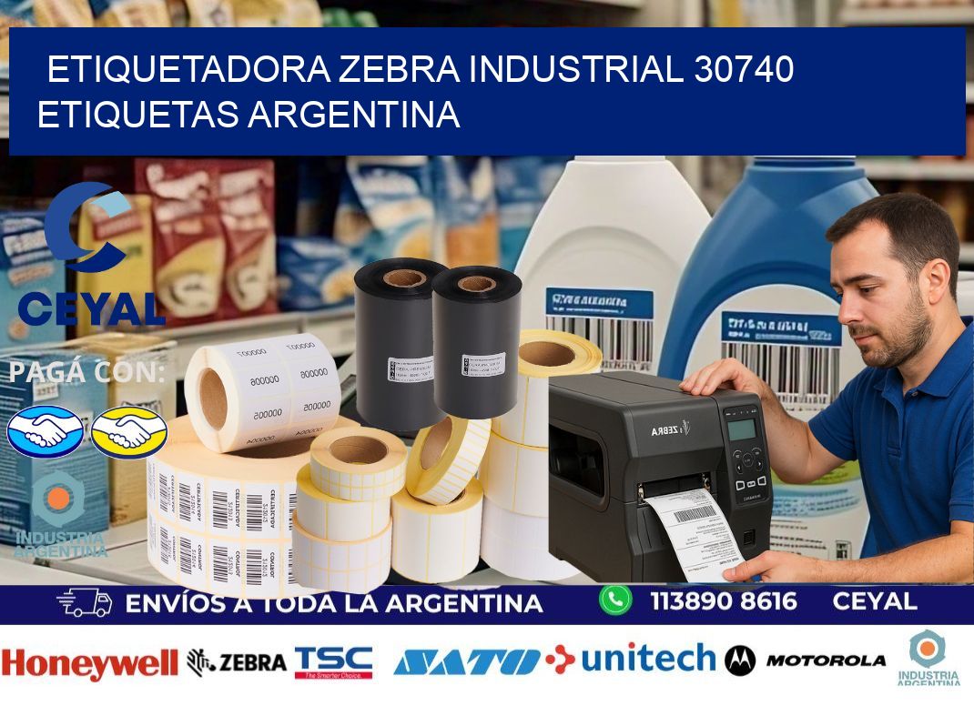 etiquetadora zebra industrial 30740 etiquetas argentina