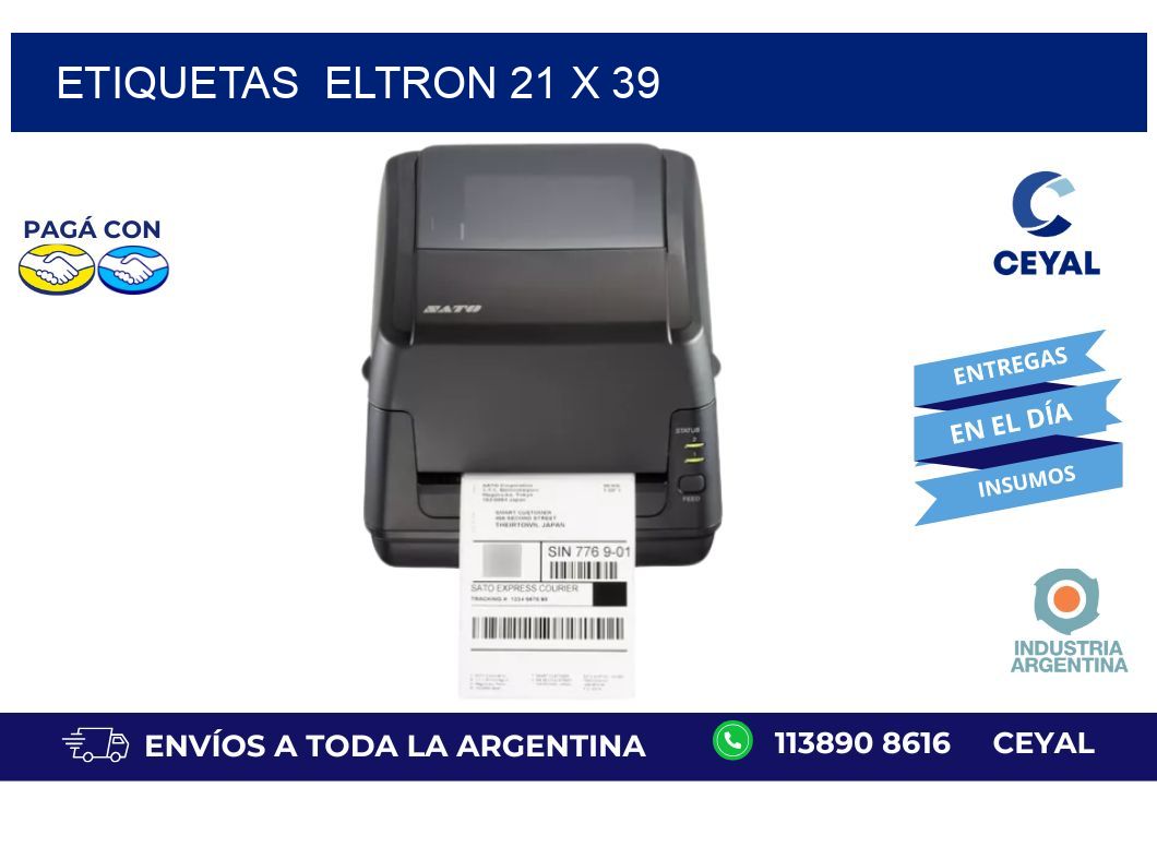 etiquetas  eltron 21 x 39