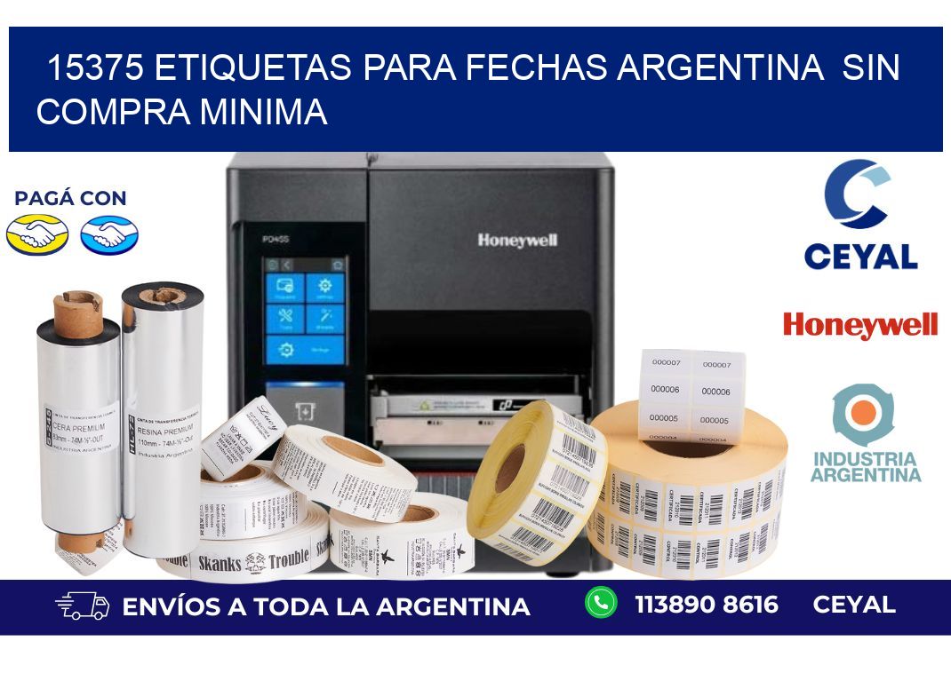 15375 ETIQUETAS PARA FECHAS ARGENTINA  SIN COMPRA MINIMA