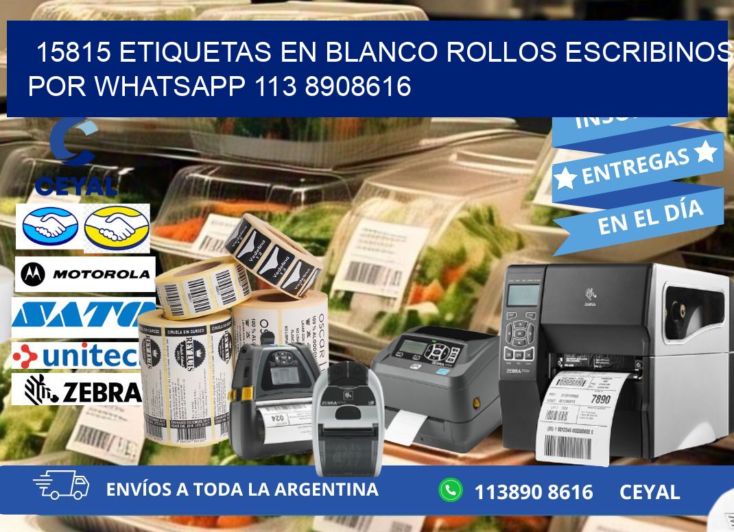 15815 ETIQUETAS EN BLANCO ROLLOS ESCRIBINOS POR WHATSAPP 113 8908616
