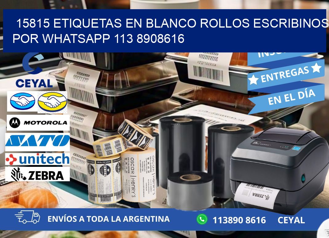 15815 ETIQUETAS EN BLANCO ROLLOS ESCRIBINOS POR WHATSAPP 113 8908616