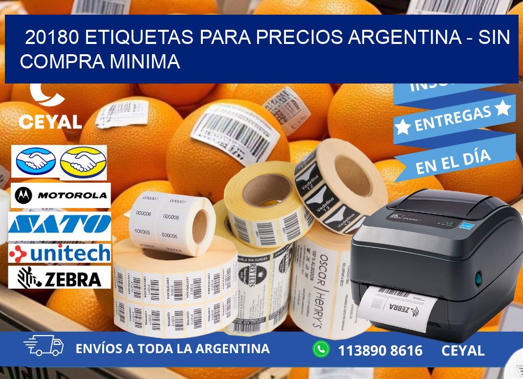 20180 ETIQUETAS PARA PRECIOS ARGENTINA - SIN COMPRA MINIMA