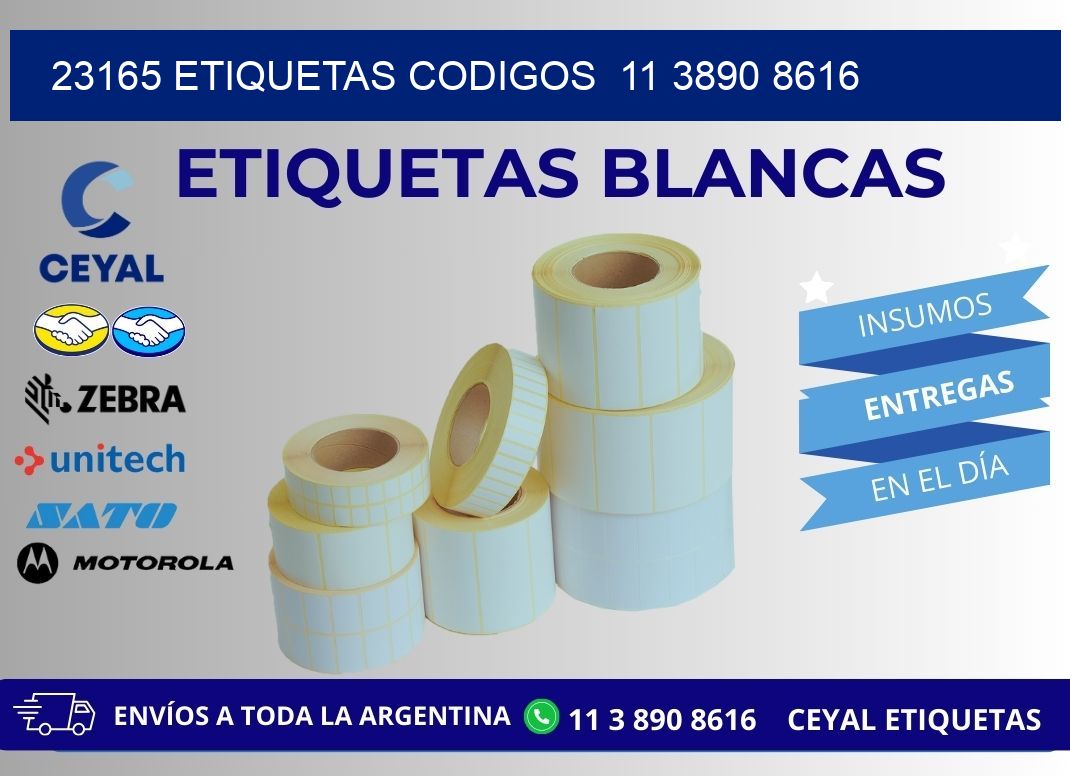 23165 ETIQUETAS CODIGOS  11 3890 8616