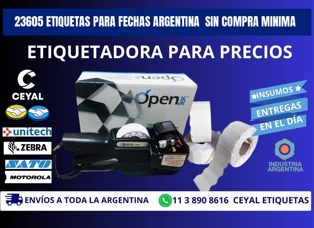 23605 ETIQUETAS PARA FECHAS ARGENTINA  SIN COMPRA MINIMA