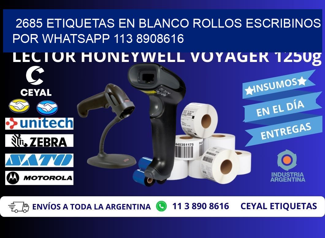 2685 ETIQUETAS EN BLANCO ROLLOS ESCRIBINOS POR WHATSAPP 113 8908616