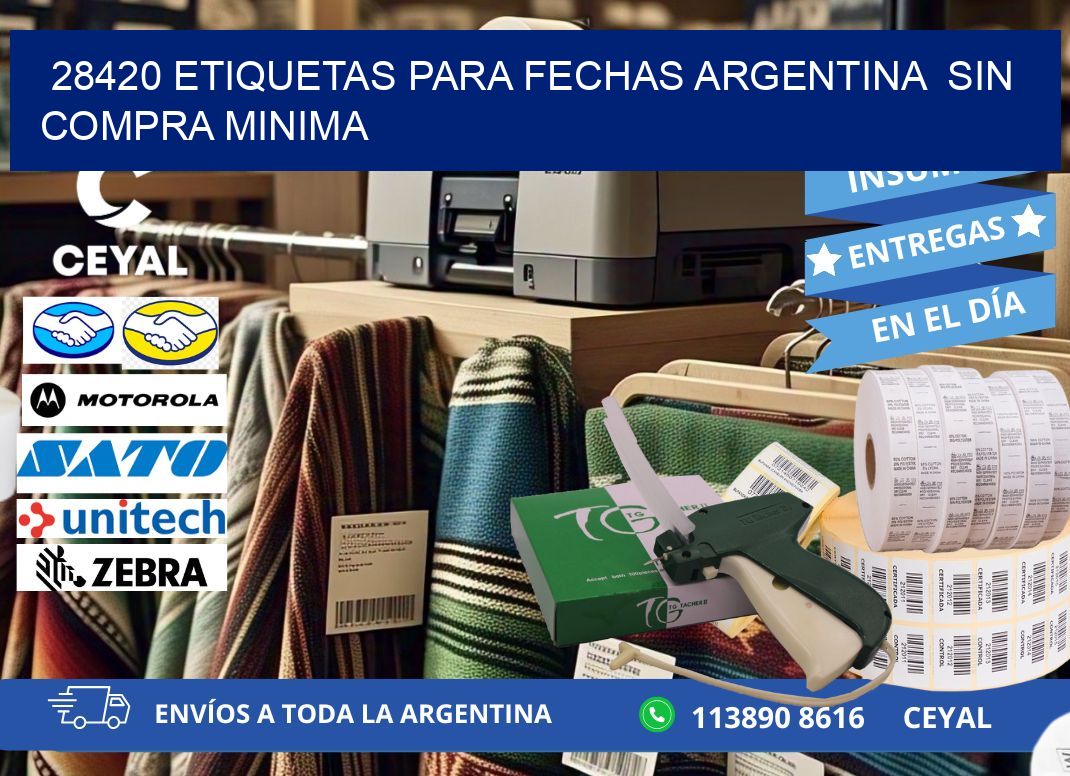 28420 ETIQUETAS PARA FECHAS ARGENTINA  SIN COMPRA MINIMA