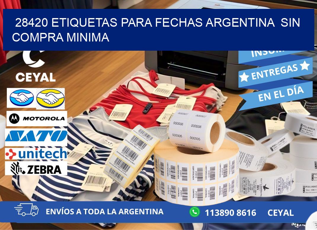 28420 ETIQUETAS PARA FECHAS ARGENTINA  SIN COMPRA MINIMA