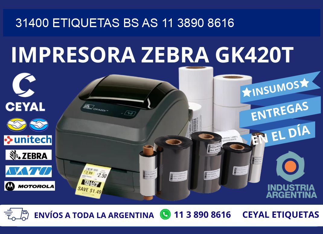 31400 ETIQUETAS BS AS 11 3890 8616
