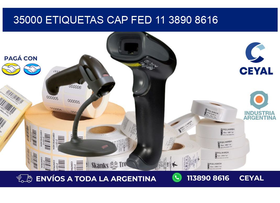 35000 ETIQUETAS CAP FED 11 3890 8616