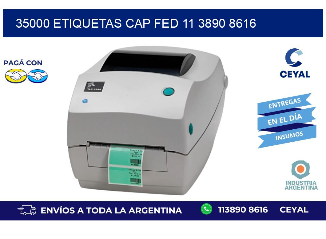 35000 ETIQUETAS CAP FED 11 3890 8616