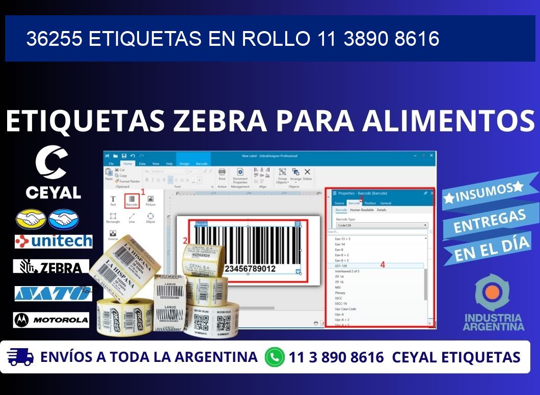 36255 ETIQUETAS EN ROLLO 11 3890 8616