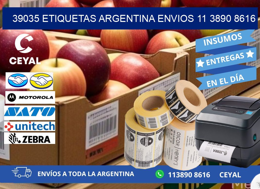 39035 ETIQUETAS ARGENTINA ENVIOS 11 3890 8616