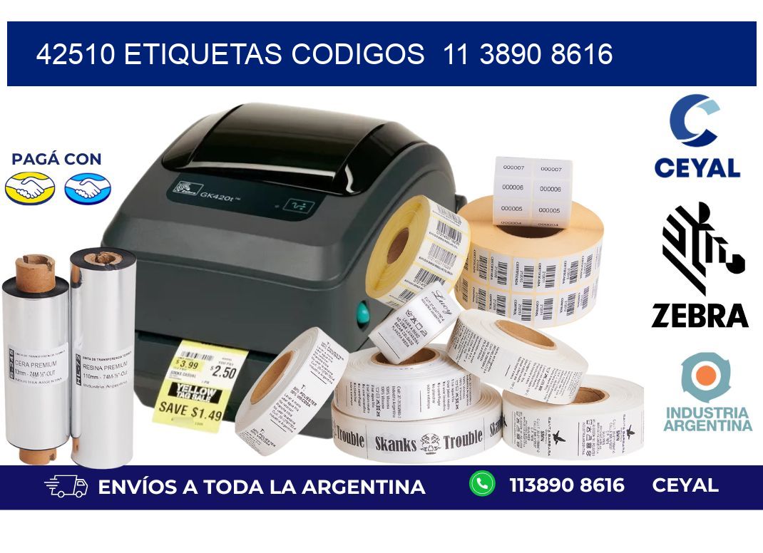 42510 ETIQUETAS CODIGOS  11 3890 8616