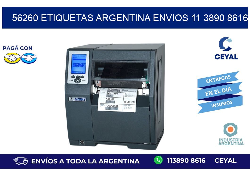 56260 ETIQUETAS ARGENTINA ENVIOS 11 3890 8616