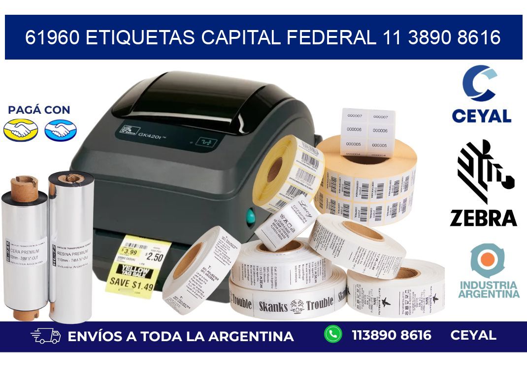 61960 ETIQUETAS CAPITAL FEDERAL 11 3890 8616
