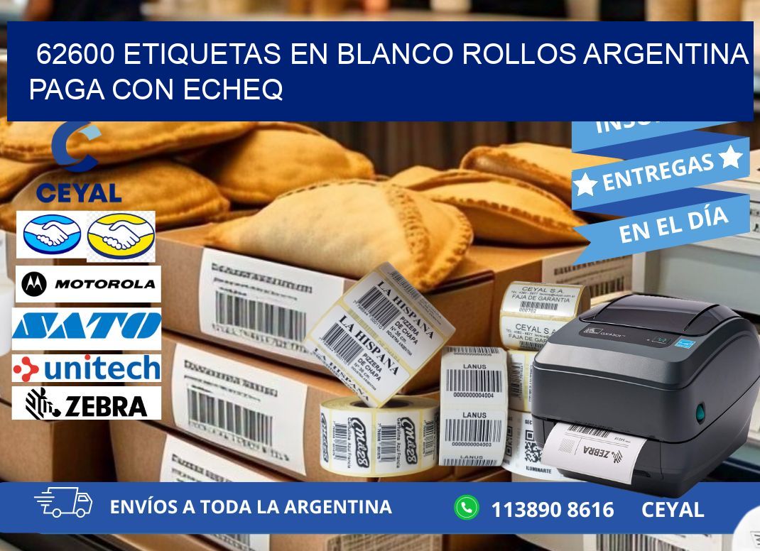 62600 ETIQUETAS EN BLANCO ROLLOS ARGENTINA PAGA CON ECHEQ