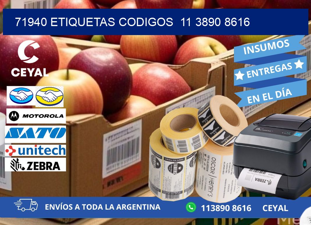 71940 ETIQUETAS CODIGOS  11 3890 8616