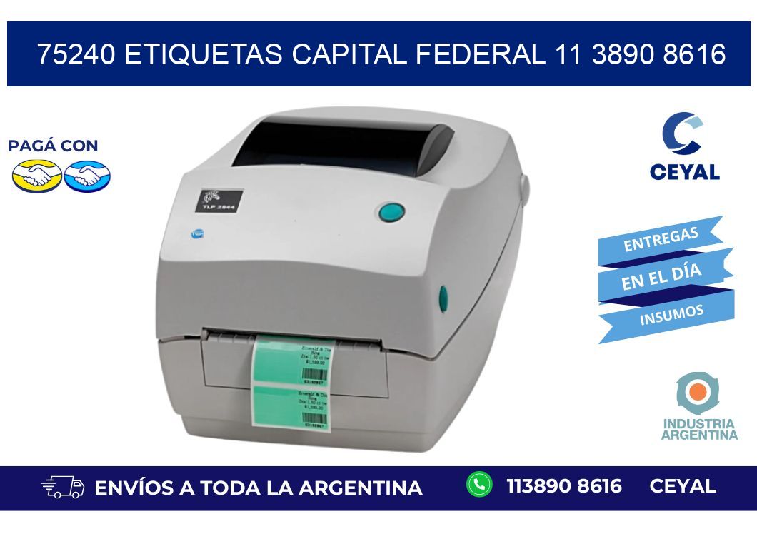 75240 ETIQUETAS CAPITAL FEDERAL 11 3890 8616