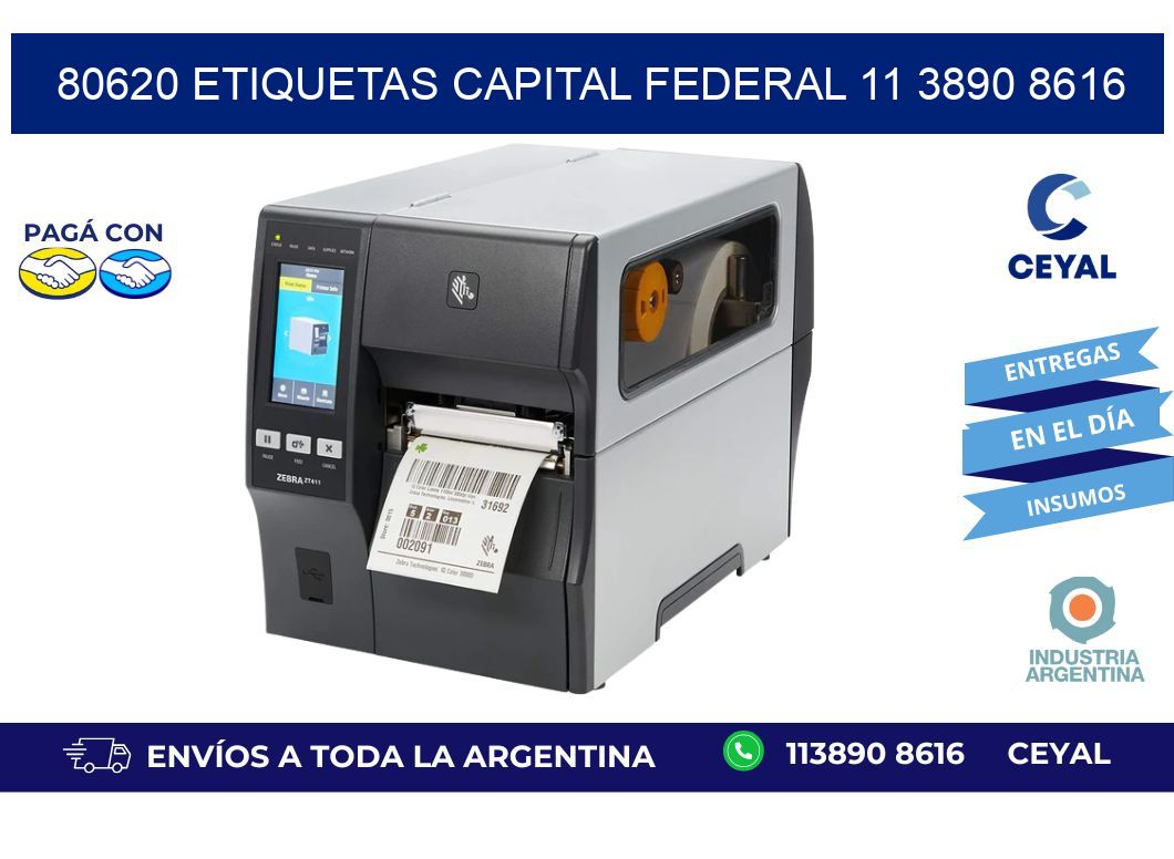 80620 ETIQUETAS CAPITAL FEDERAL 11 3890 8616