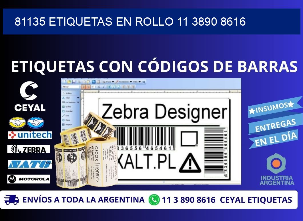 81135 ETIQUETAS EN ROLLO 11 3890 8616