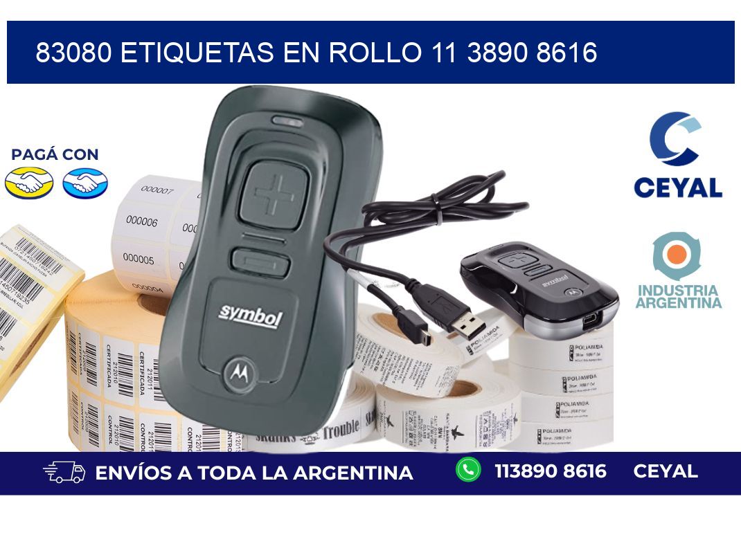 83080 ETIQUETAS EN ROLLO 11 3890 8616