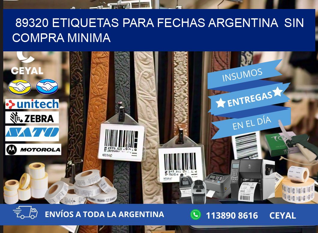 89320 ETIQUETAS PARA FECHAS ARGENTINA  SIN COMPRA MINIMA