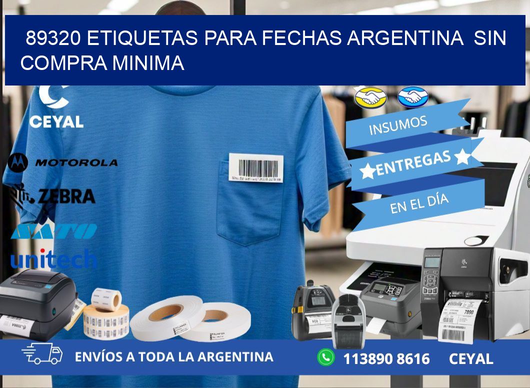 89320 ETIQUETAS PARA FECHAS ARGENTINA  SIN COMPRA MINIMA