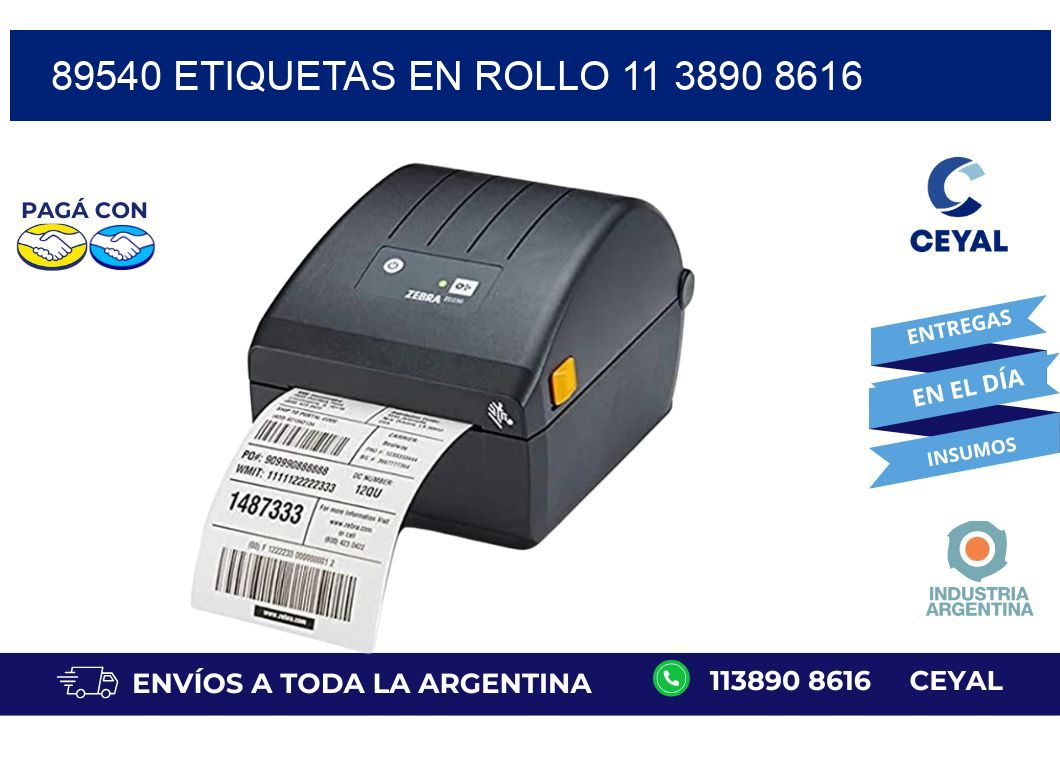 89540 ETIQUETAS EN ROLLO 11 3890 8616