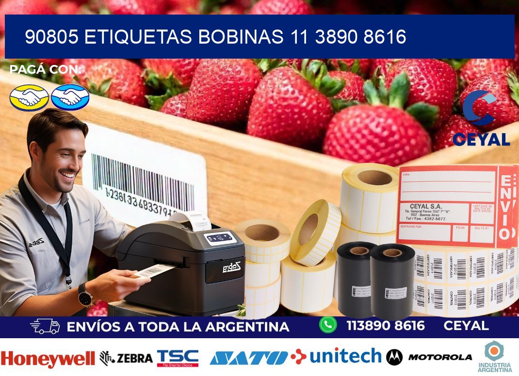 90805 ETIQUETAS BOBINAS 11 3890 8616