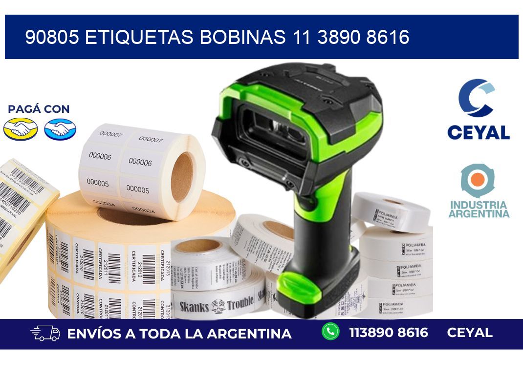 90805 ETIQUETAS BOBINAS 11 3890 8616