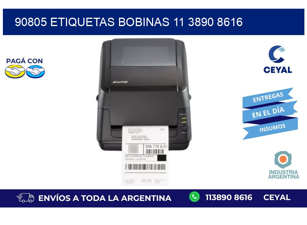 90805 ETIQUETAS BOBINAS 11 3890 8616