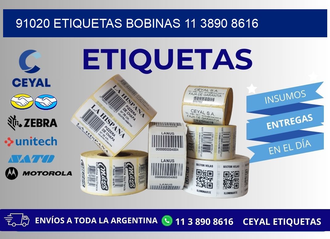 91020 ETIQUETAS BOBINAS 11 3890 8616
