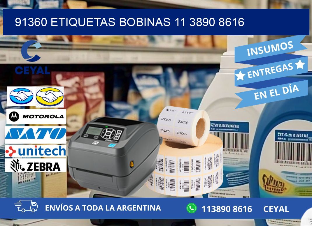 91360 ETIQUETAS BOBINAS 11 3890 8616