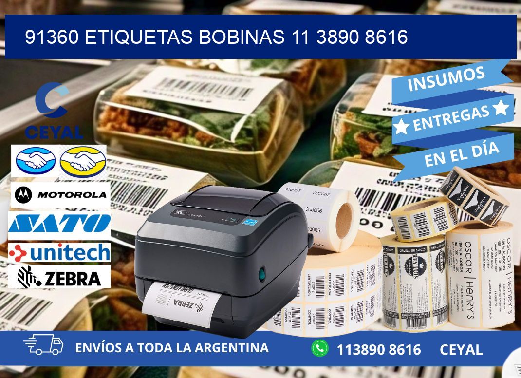 91360 ETIQUETAS BOBINAS 11 3890 8616