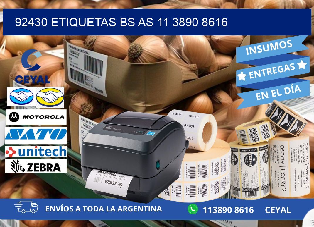 92430 ETIQUETAS BS AS 11 3890 8616