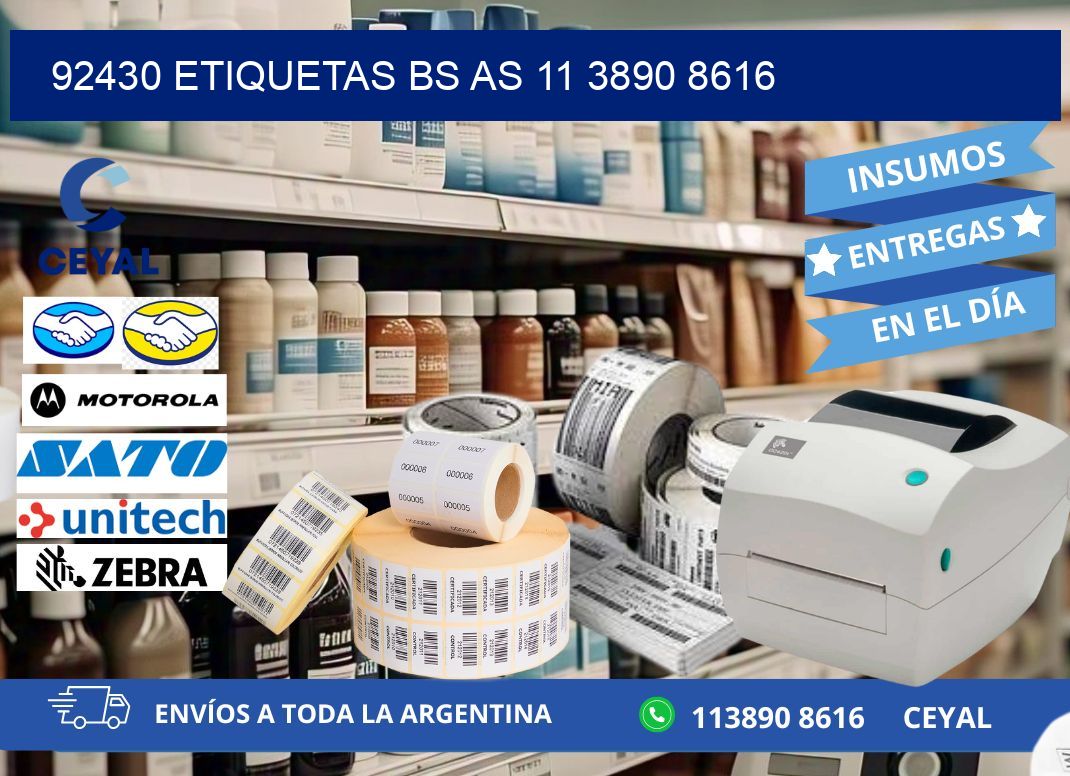 92430 ETIQUETAS BS AS 11 3890 8616