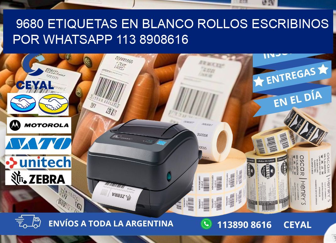 9680 ETIQUETAS EN BLANCO ROLLOS ESCRIBINOS POR WHATSAPP 113 8908616