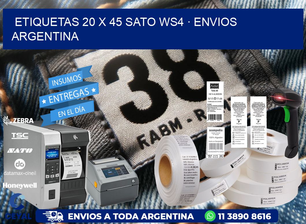 ETIQUETAS 20 x 45 SATO WS4 · ENVIOS ARGENTINA